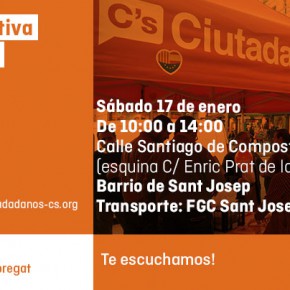 C's-Hospitalet sigue saliendo a escucharte, mañana 17 de enero en Sant Josep! Te esperamos!