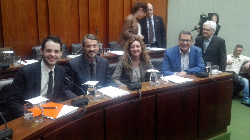 Los 4 concejales de Cs antes del inicio del Pleno Municipal